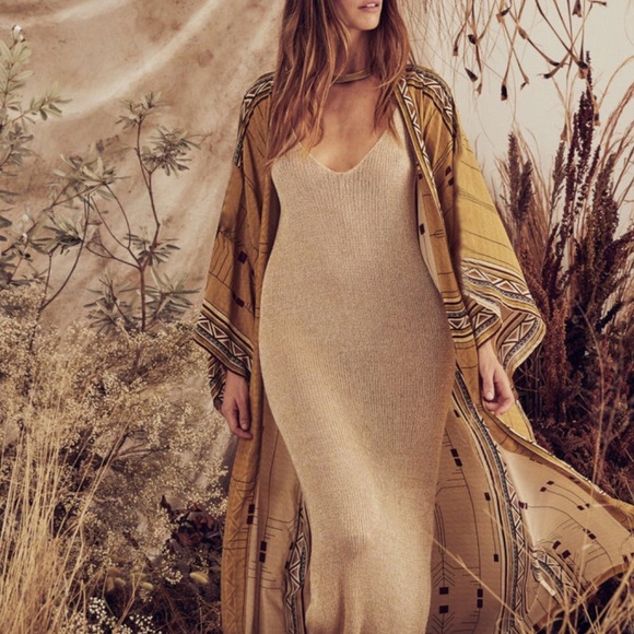 Bohemian Western Aztec Tribal Geo Belted Kimono Duster Cover up Beach - Picture 6 of 12